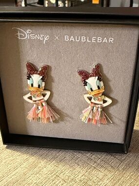 BaubleBar Daisy Duck Tassel Earrings - Pink, White, Gold